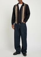 Wax London Lennox Striped Cotton and Cashmere-blend Jumper Black