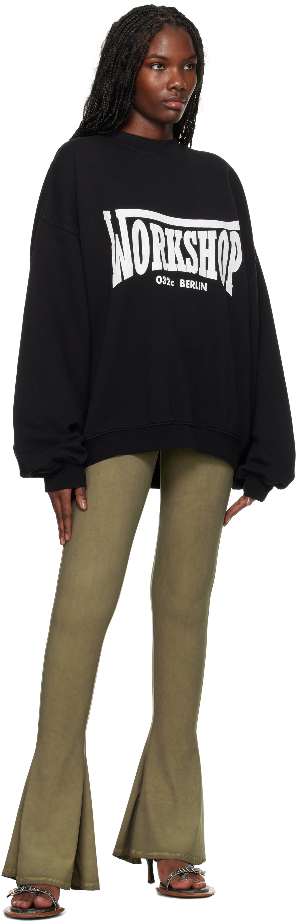 032c Black Victor Bubble Sweatshirt