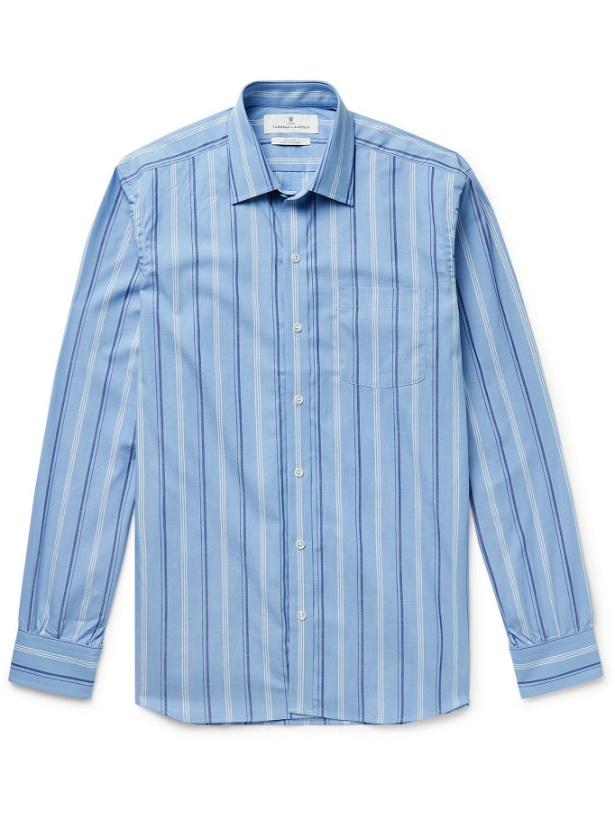 Photo: Turnbull & Asser - Striped Cotton-Poplin Shirt - Blue