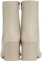 MM6 Maison Margiela Off-White Stitch-Out Leather Ankle Boots