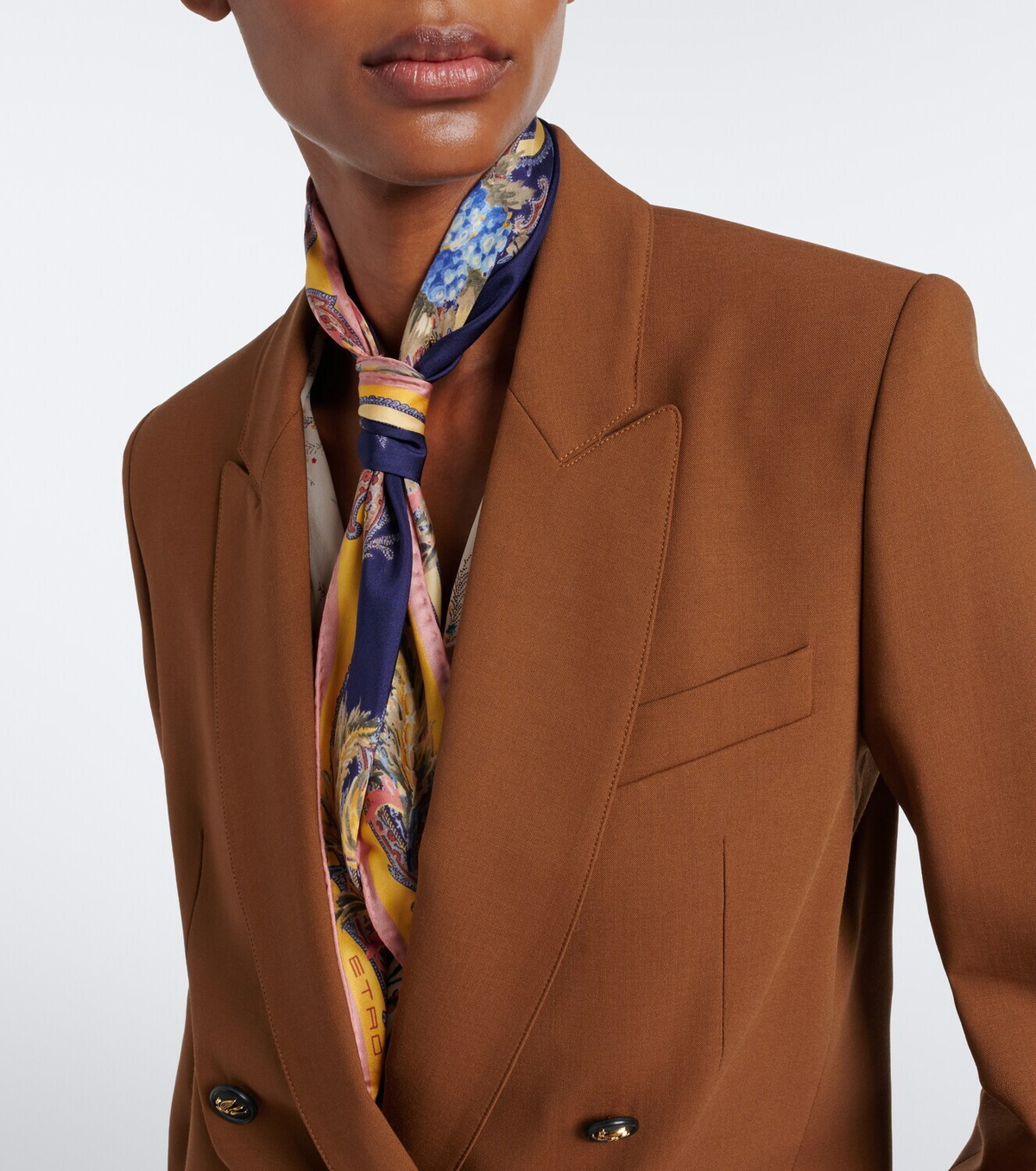 Etro Printed silk twill scarf