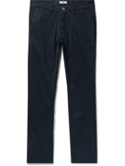 NN07 - Marco Slim-Fit Tapered Stretch-Cotton Twill Trousers - Blue