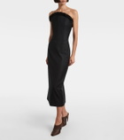 McQueen Ruffled wool gabardine cocktail dress