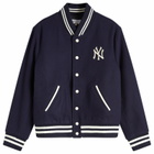 Sporty & Rich Women's Yankees Serif Varsity Jacket in Navy