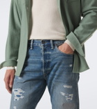 RRL Distressed straight jeans