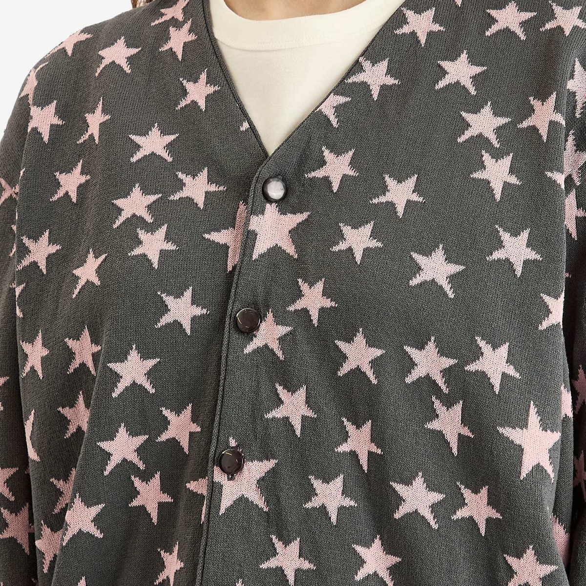 Needles Women's V Neck Cardigan in Charcoal