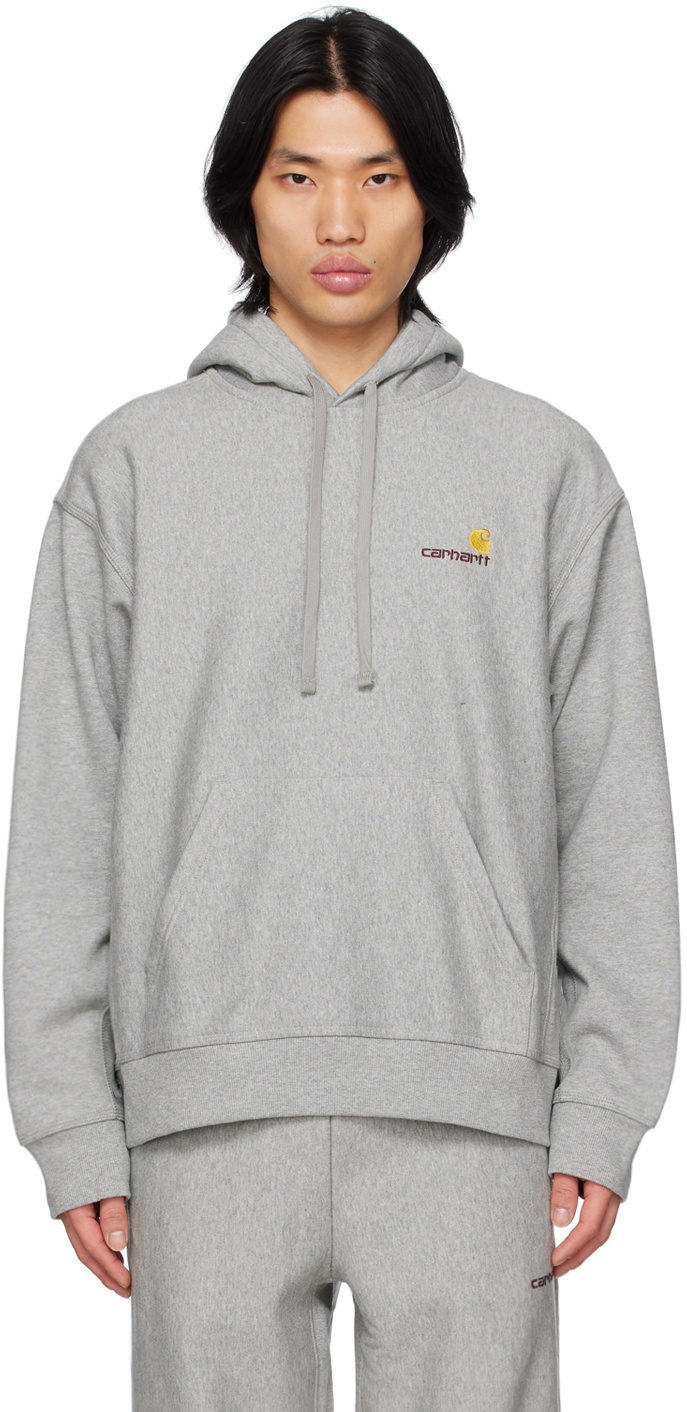 Carhartt Work In Progress Gray American Script Hoodie Carhartt WIP