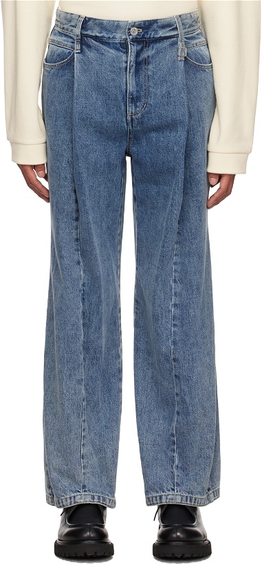Photo: Wooyoungmi Blue Pleated Jeans
