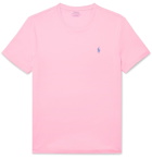 POLO RALPH LAUREN - Slim-Fit Logo-Embroidered Cotton-Jersey T-Shirt - Pink