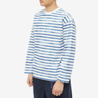 Pilgrim Surf + Supply Men's Julien Stripe Long Sleeve T-Shirt in Blue Watercolour