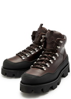 Moncler Grenoble Peak Trek Leather Hiking Boots Brown