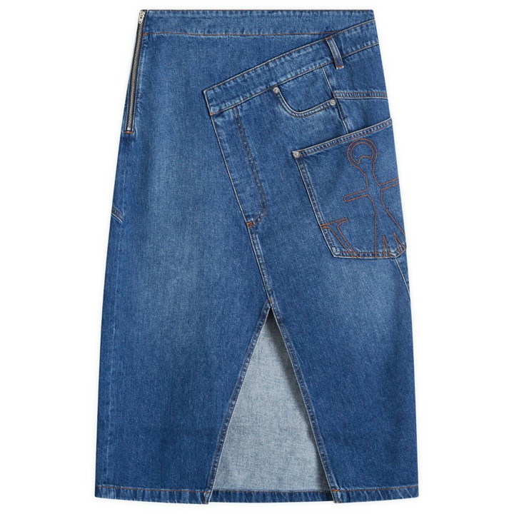 Photo: JW Anderson Women's Twisted Midi Skirt in Light Blue