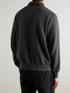 Hartford - Cotton-Blend Jersey Half-Zip Sweatshirt - Gray