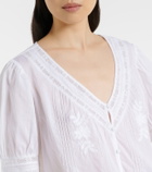 Velvet Mavis lace-trimmed cotton blouse