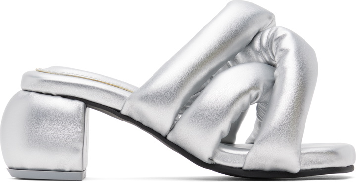 Photo: YUME YUME Silver Kitten Sausage Heeled Sandals