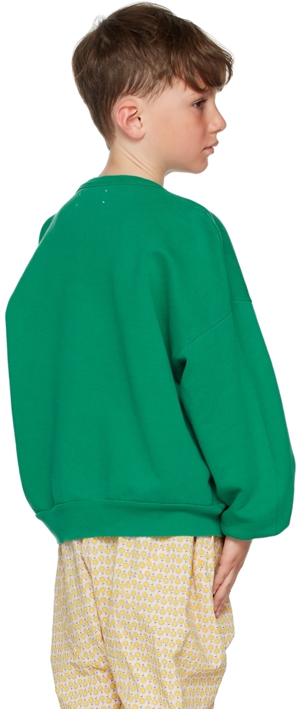 The Animals Observatory Kids Green French Terry Sweatshirt