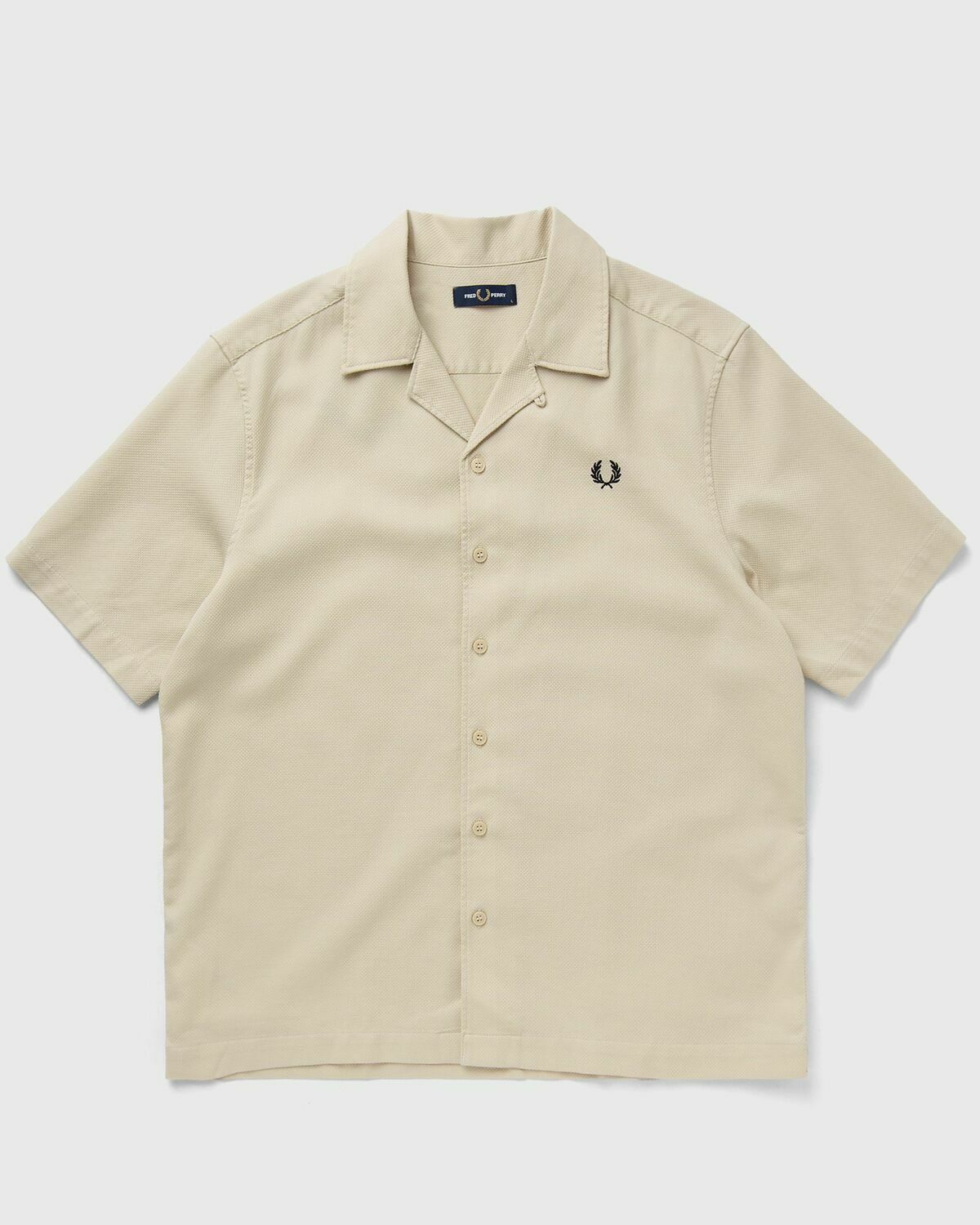 トップス FRED PERRY / PIQUE TEXTURE REVERE COLLAR Fred Perry Pique Texture Revere Collar Shirt Beige Shortsleeves