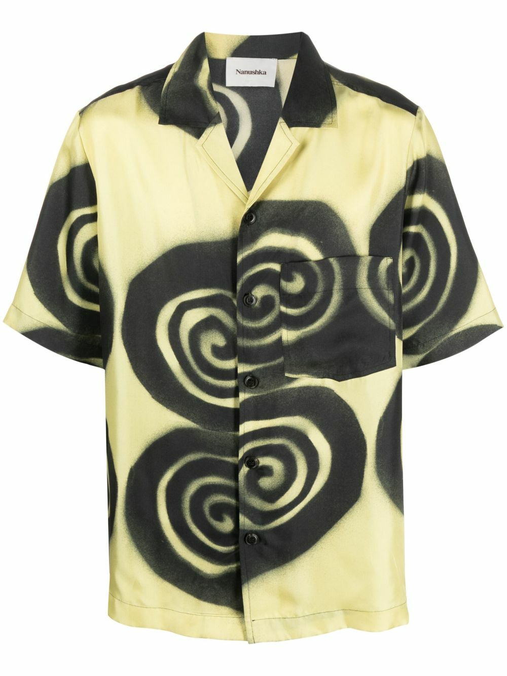 Nanushka Yellow Graphic-Print Silk Shirt