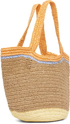 Marni Beige & Orange Paper Raffia Seaside Tote