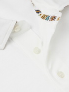 Etro - Logo-Embroidered Cotton-Piqué Polo Shirt - White