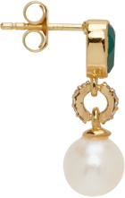 VEERT Gold Freshwater Pearl Onyx Earrings