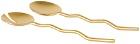 Fazeek Gold Wave Salad Server Spoons