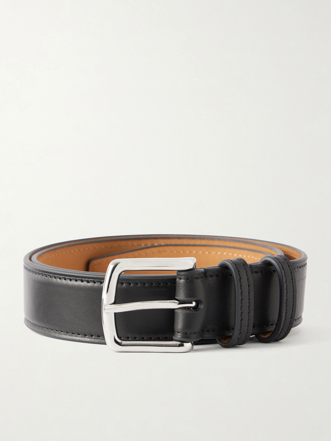 George Cleverley - 3.5cm Leather Belt - Black
