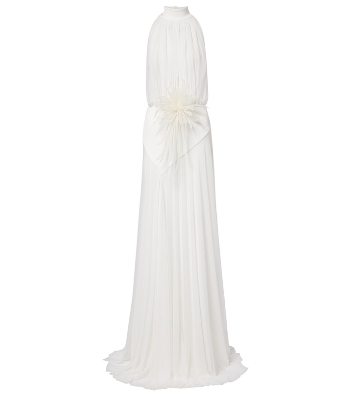 Photo: David Koma Draped floral-appliqué gown