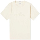 C.P. Company Men's 30/2 Mercerized Jersey Twisted Logo T-Shirt in Pistachio Shell