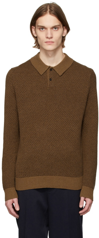 Photo: Polo Ralph Lauren Brown Herringbone Long Sleeve Polo