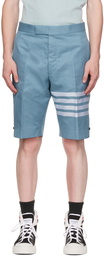 Thom Browne Blue 4-Bar Shorts