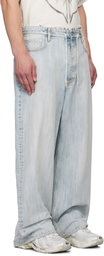 Balenciaga Blue Bleached Ring Baggy Jeans