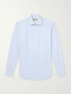 Canali - Herringbone Cotton Shirt - Blue