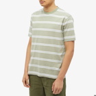 Norse Projects Men's Johannes Sunbleached Stripe T-Shirt in Sunwashed Green