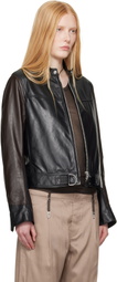 OUR LEGACY WORK SHOP Emporio Armani Black Piccola Trix Leather Jacket