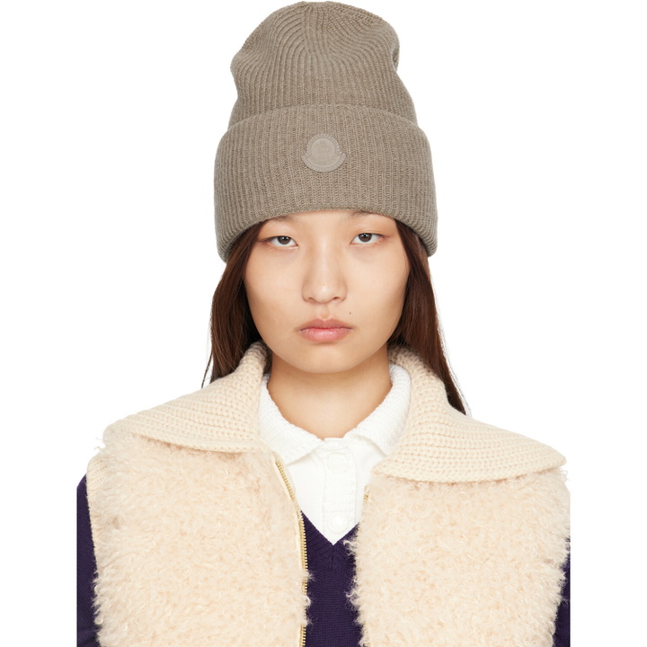 Photo: Moncler Taupe Wool & Cashmere Blend Beanie