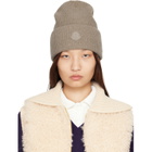 Moncler Taupe Wool & Cashmere Blend Beanie