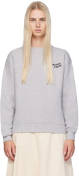 Maison Kitsuné Gray 'Maison Kitsuné' Handwriting Sweatshirt