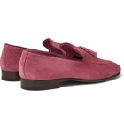 Manolo Blahnik - Chester Leather-Trimmed Suede Tasselled Loafers - Pink