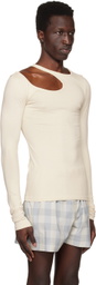 LOW CLASSIC Off-White Curve Hole Long Sleeve T-Shirt
