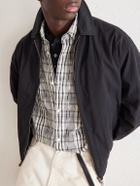 FrizmWORKS - Striped Crinkled Cotton-Blend Shirt - Gray