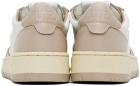 AUTRY Taupe & White Medalist Low Sneakers