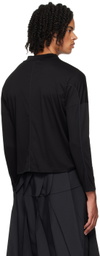 132 5. ISSEY MIYAKE Black Mock Neck Long Sleeve T-Shirt