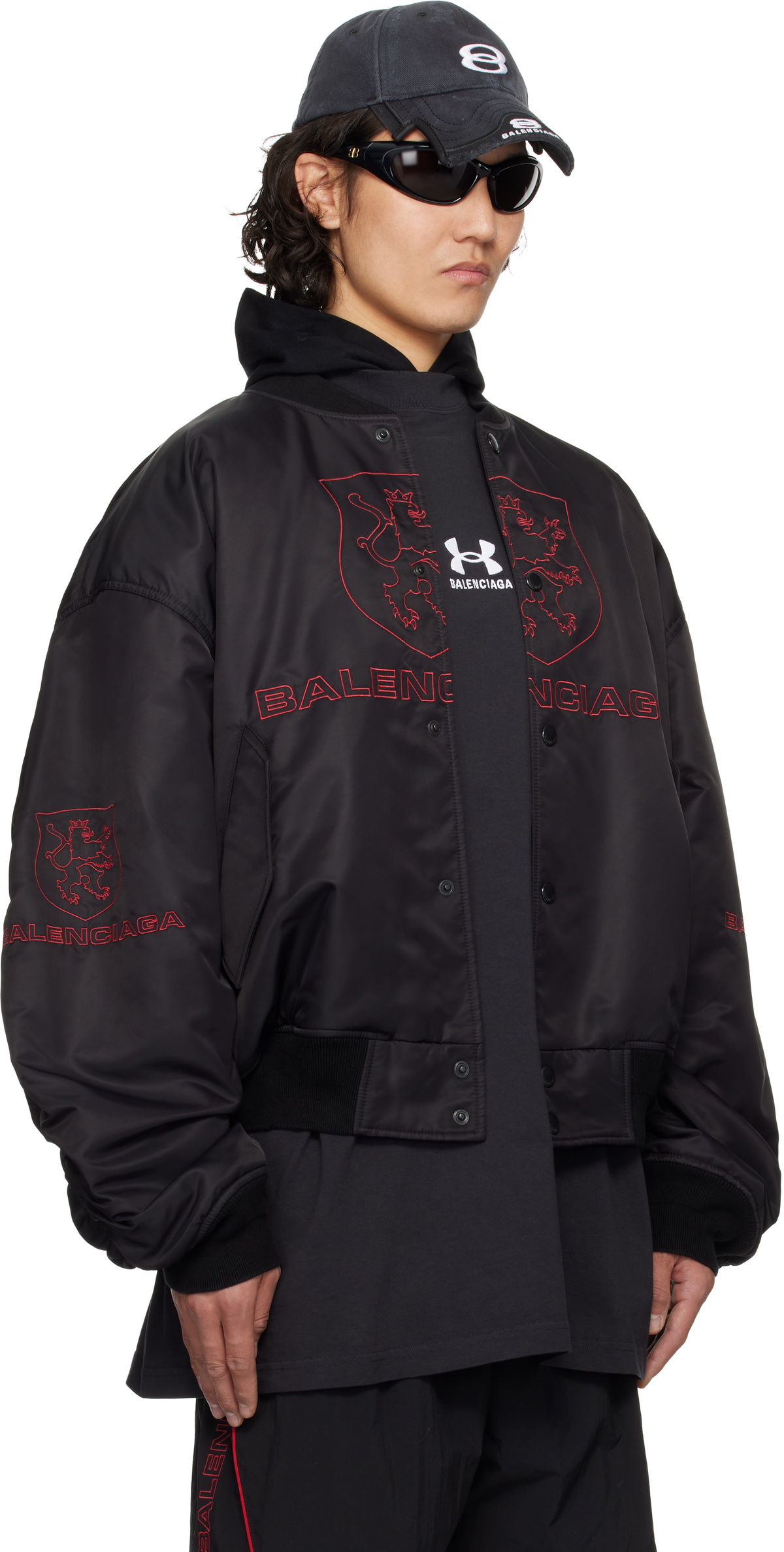 Balenciaga Black Lion Club Varsity Bomber Jacket Balenciaga