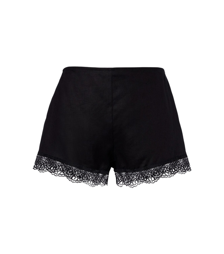 Photo: Staud Von lace-trimmed linen shorts