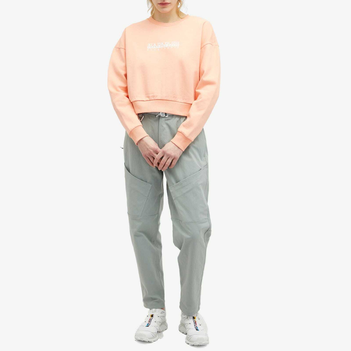 Napapijri Women's Box Cropped Sweat in Pink Salmon