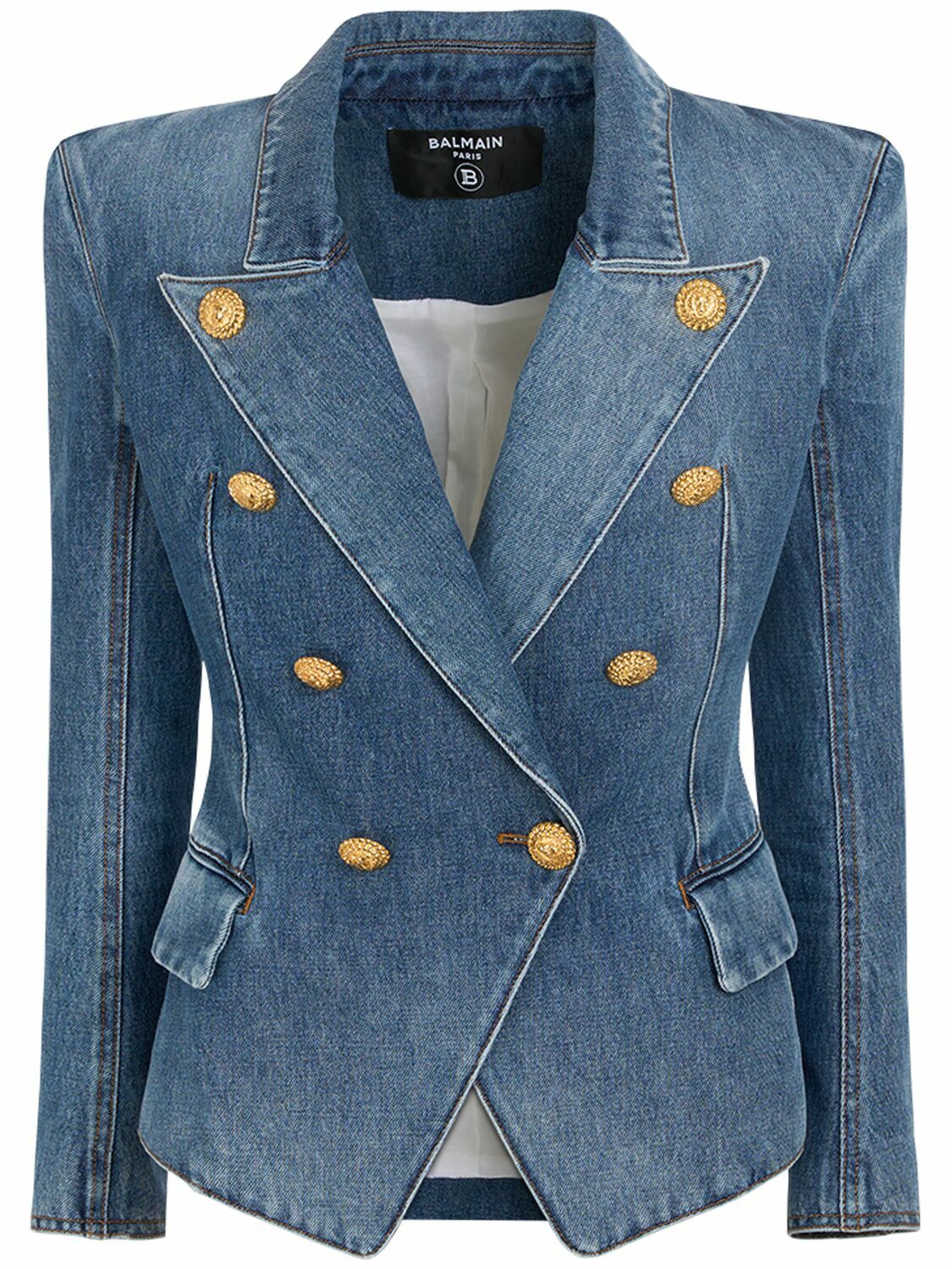 BALMAIN コットン デニム ジャケット Faded denim jacket black - Men | BALMAIN