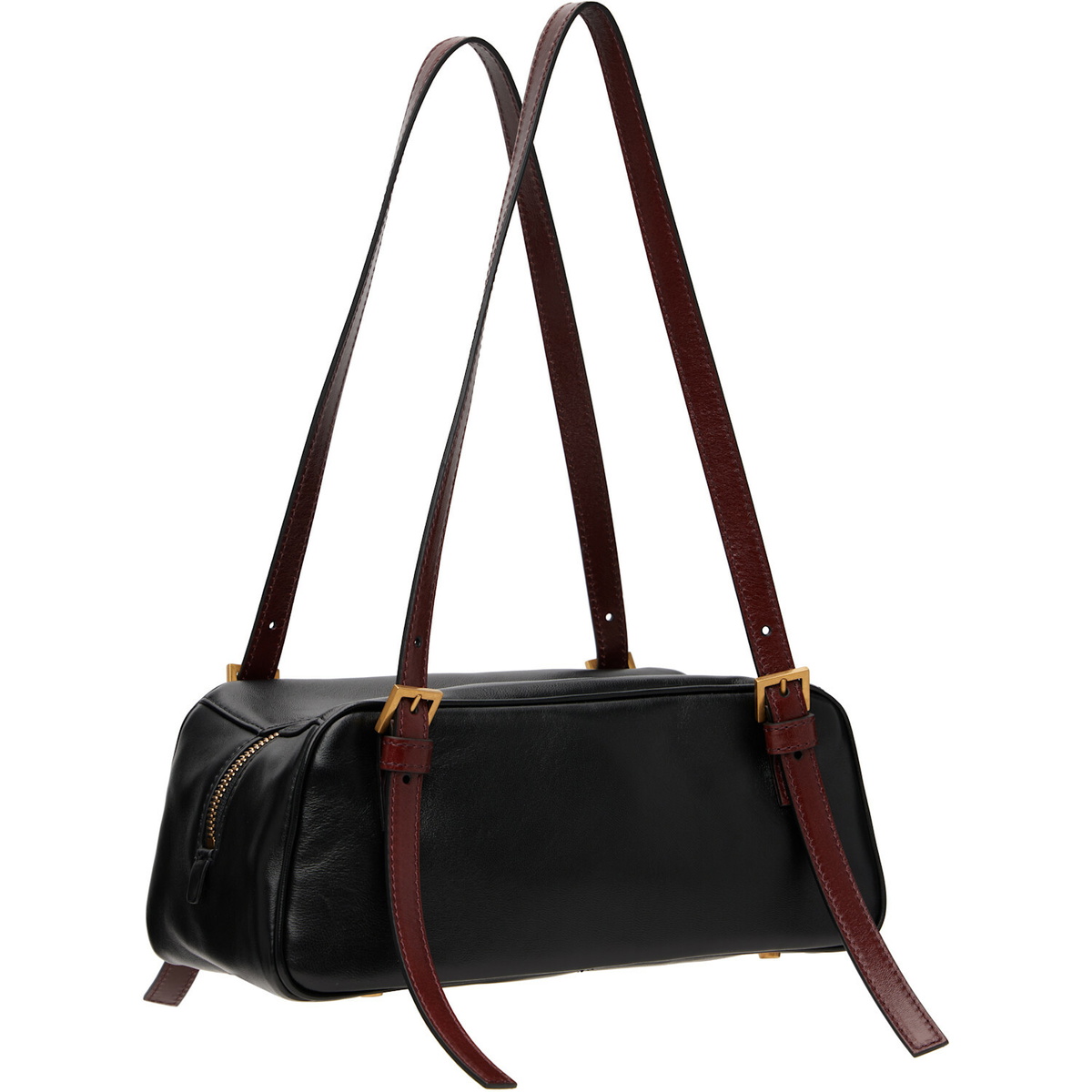 Versace Black & Brown Emblème Nappa Bowling Bag