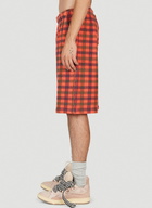 ERL Check Print Fleece-Jersey Bermuda Shorts