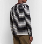 Howlin' - Contrast-Trimmed Striped Cotton-Jersey Sweatshirt - Blue